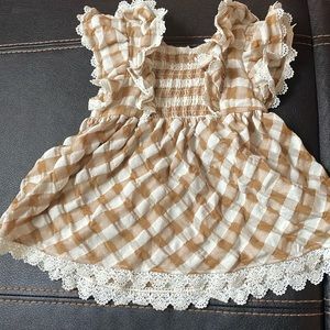 Brown and white dress, toddler size 4